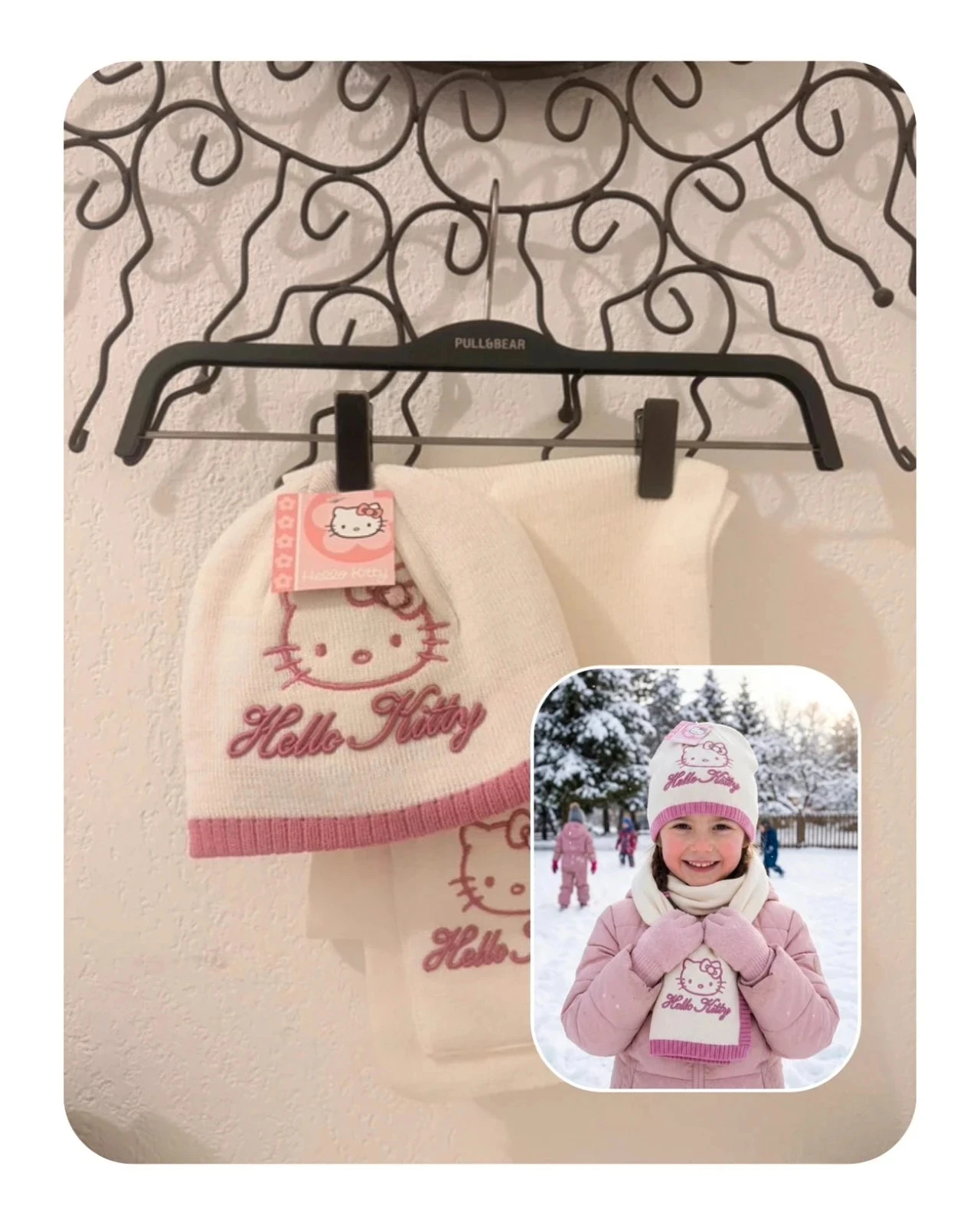 Ensemble Hiver Hello Kitty Bonnet & Écharpe – Taille 52 – Neuf